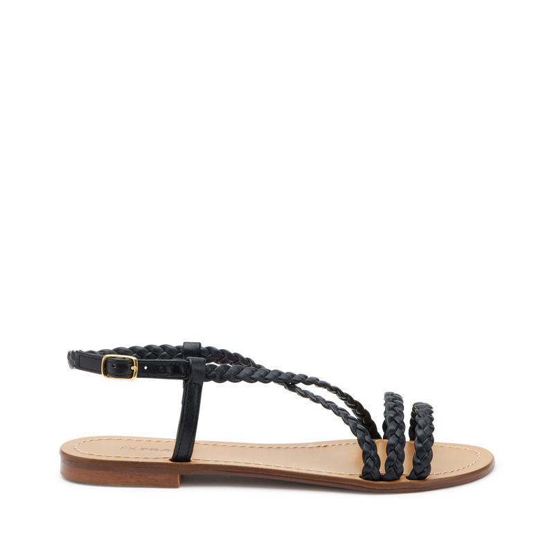 Sandale mit Riemen aus geflochtenem Kunstleder | Frau Shoes | Official Online Shop