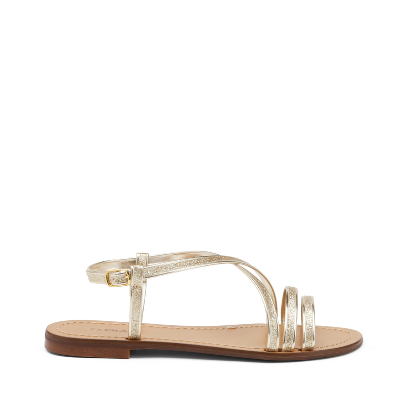 Glittery faux leather sandals with straps | Frau Shoes | Official Online Shop