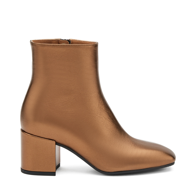 Heeled foiled leather ankle boots - Ankle boots | Frau Shoes | Official Online Shop