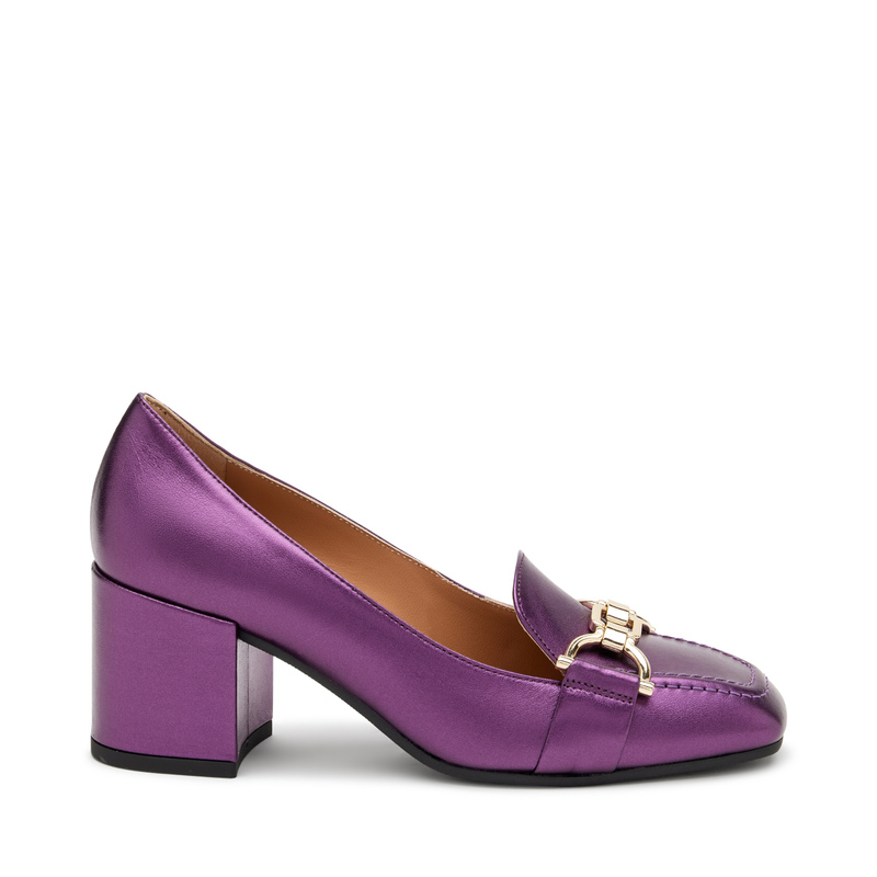 Heeled foiled leather loafers - F / W 2023 | Woman's Collection | Frau Shoes | Official Online Shop