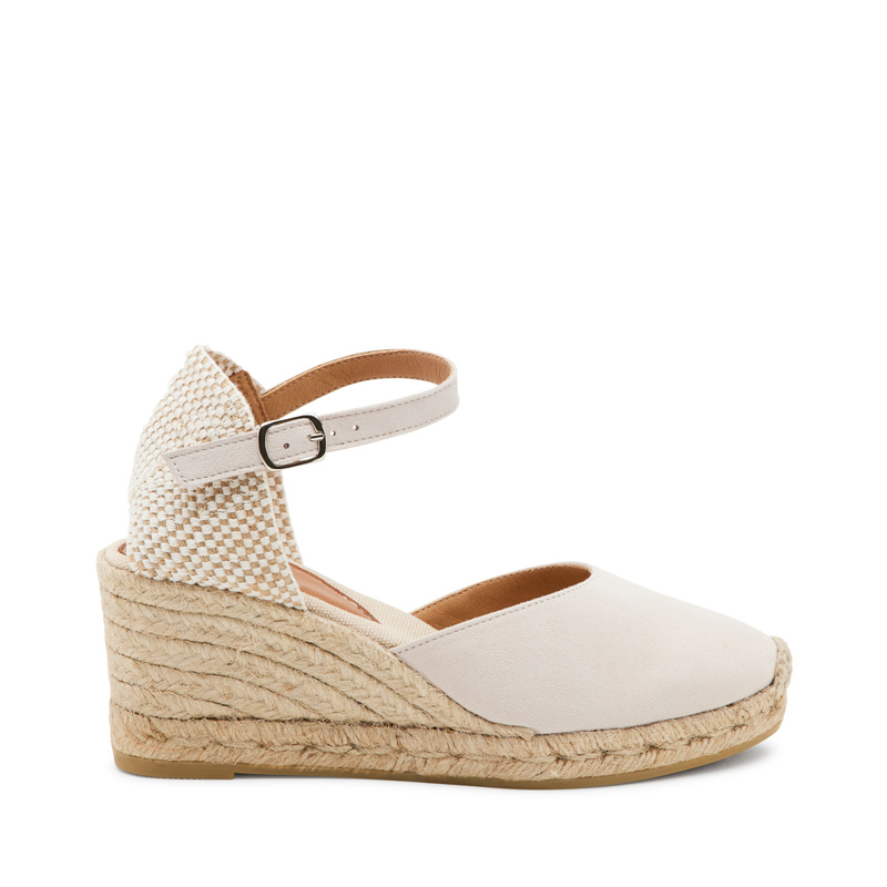 Sandalo in pelle scamosciata con zeppa in corda - Natural Chic | Frau Shoes | Official Online Shop