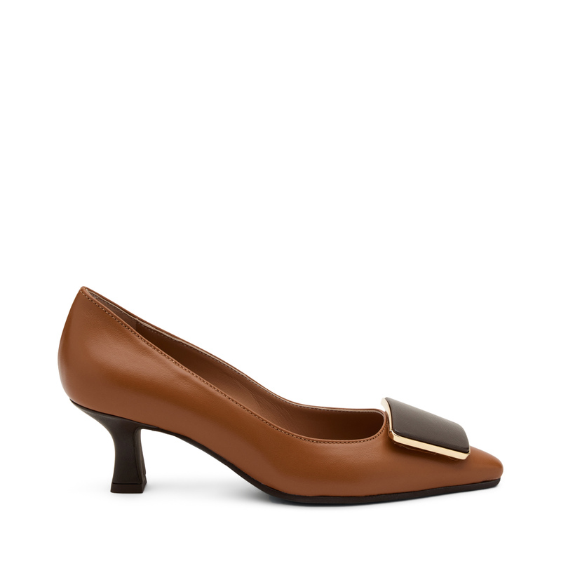 Leather pumps with elegant accessory - New Details | Frau Shoes | Official Online Shop