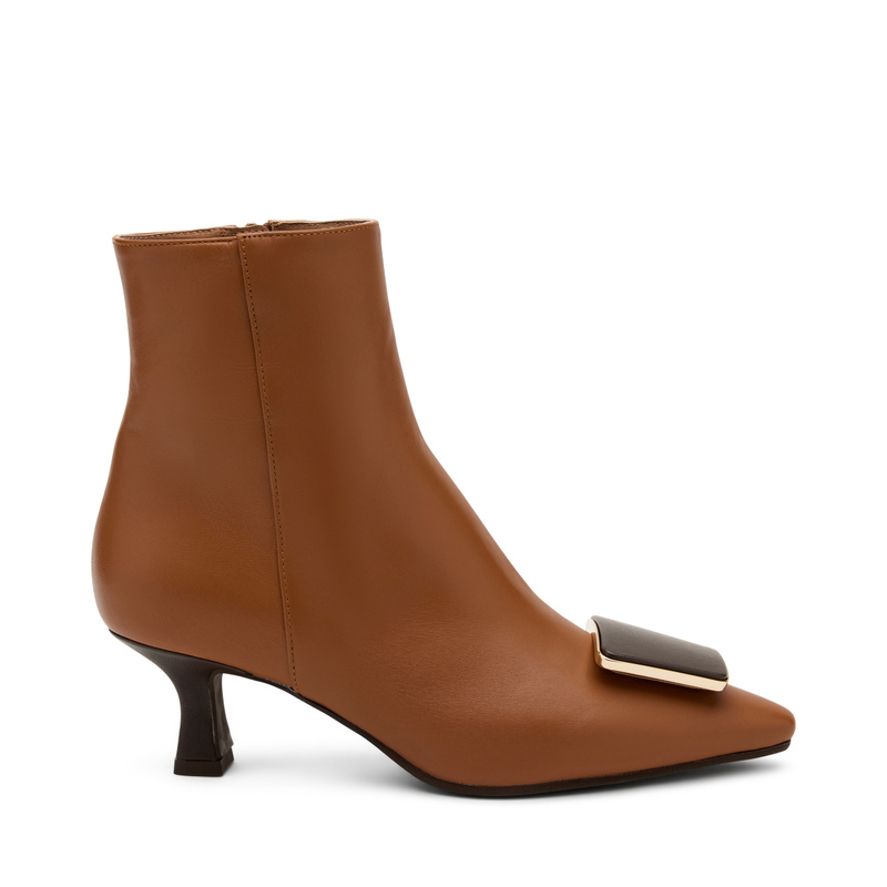 Leather ankle boots with elegant accessory - New Details | Frau Shoes | Official Online Shop