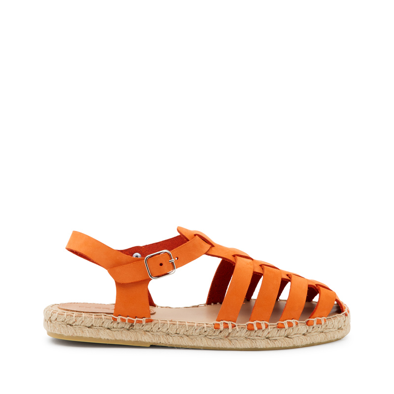 Römer-Sandale aus Nubukleder mit Espadrilles-Sohle - Sandalen | Frau Shoes | Official Online Shop