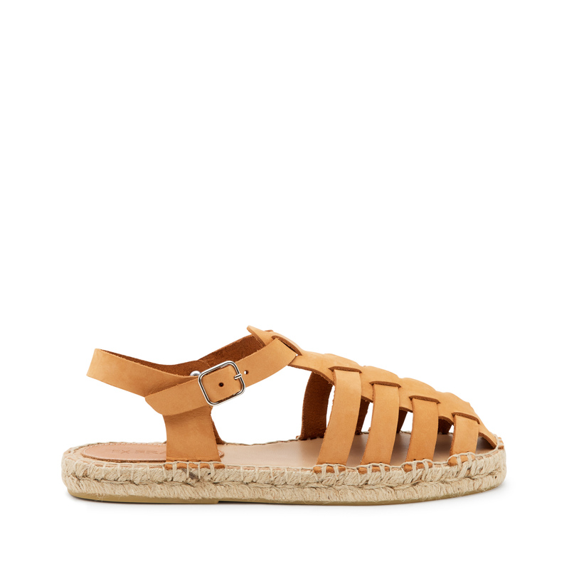 Nubuck caged fisherman sandals with rope sole | Frau Shoes | Official Online Shop
