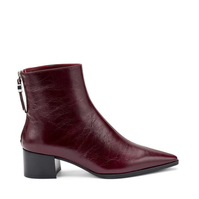 Heeled ankle boots in creased-effect shiny leather | Frau Shoes | Official Online Shop