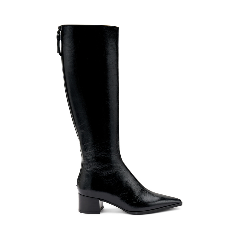 Heeled boots in shiny creased-effect leather | Frau Shoes | Official Online Shop