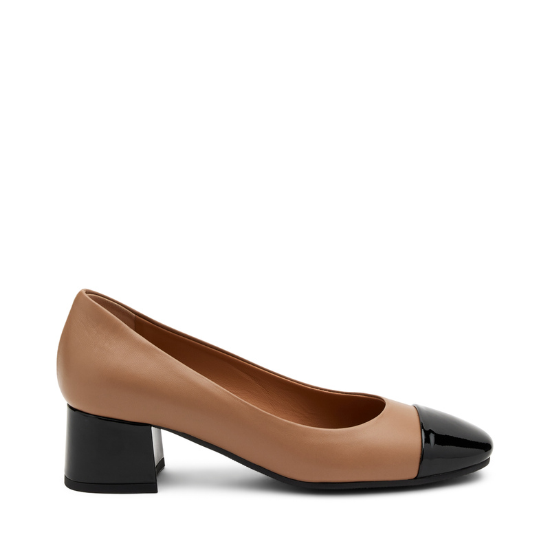 Leather pumps with patent leather inserts - Heels | Frau Shoes | Official Online Shop