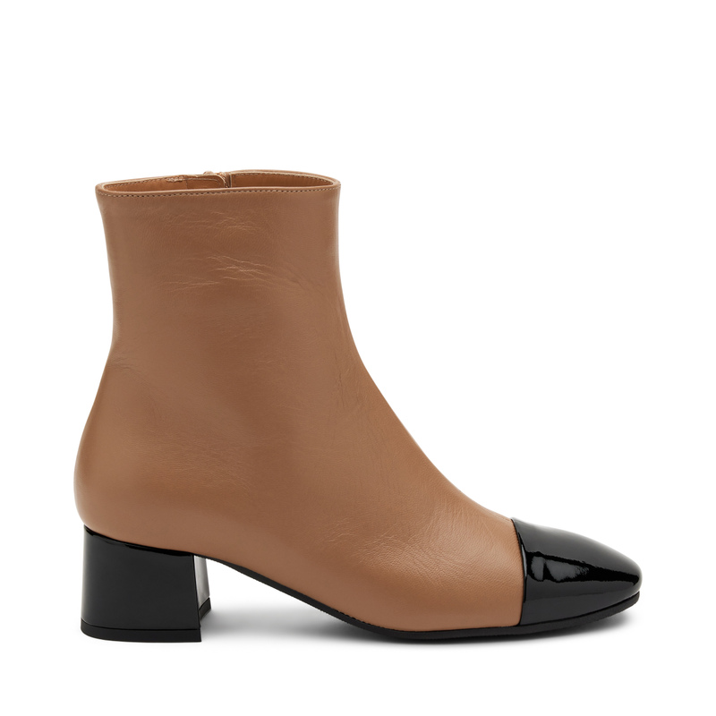 Leather ankle boots with patent leather inserts | Frau Shoes | Official Online Shop