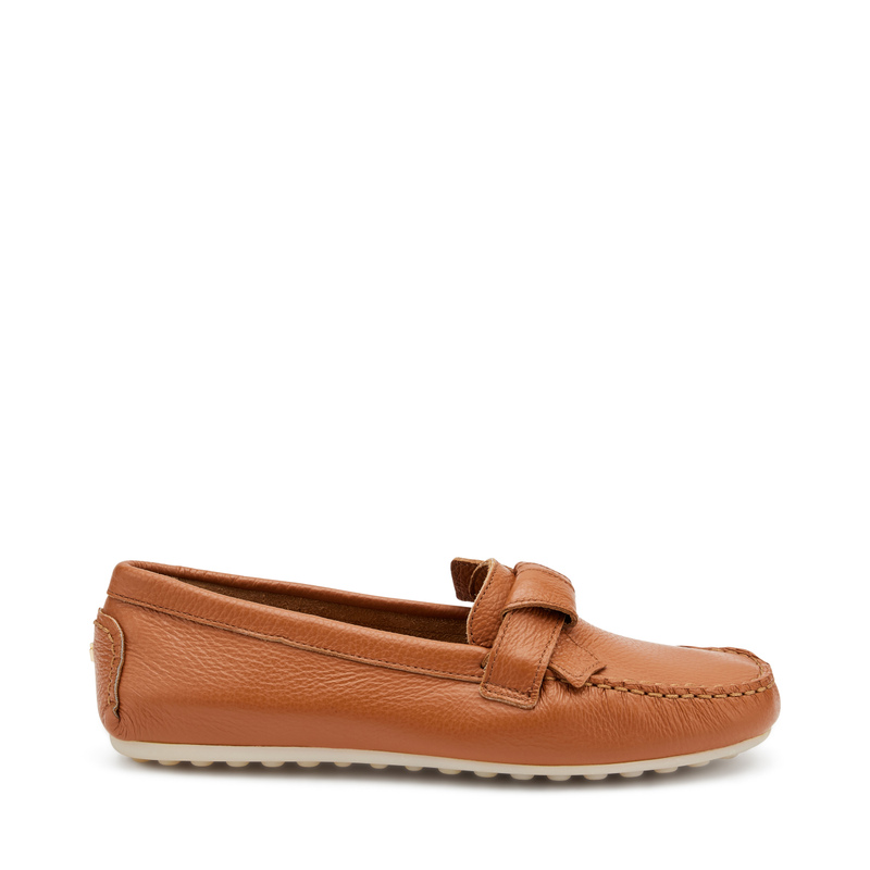 Leather driving shoes with woven detail - Loafers & Sabot | Frau Shoes | Official Online Shop