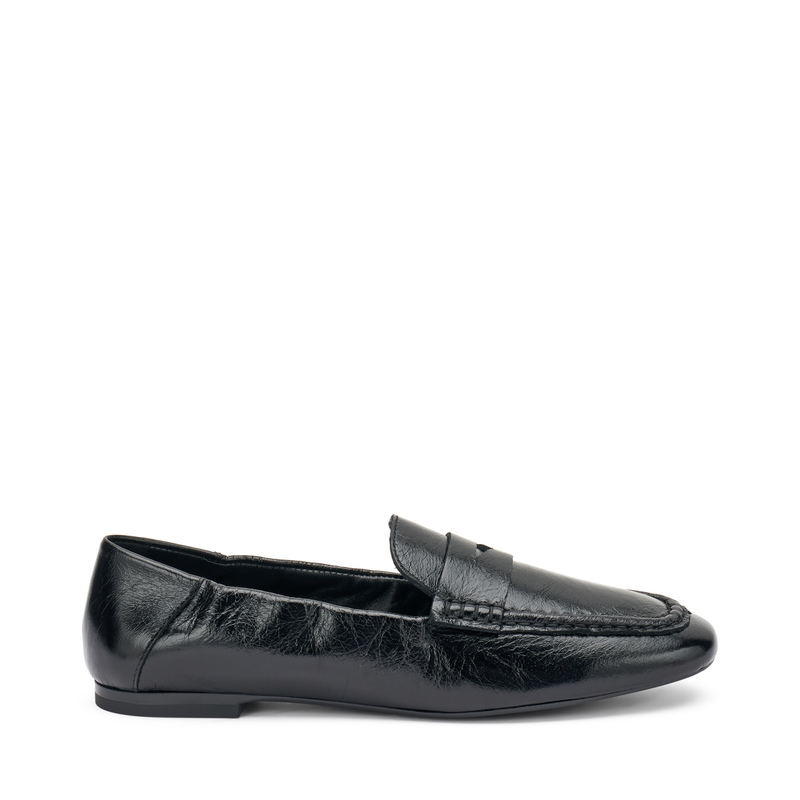 Creased semi-polished leather ruched loafers - Loafers & Sabot | Frau Shoes | Official Online Shop