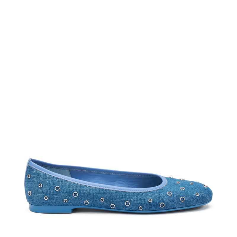 Denim ballet flats with studs | Frau Shoes | Official Online Shop