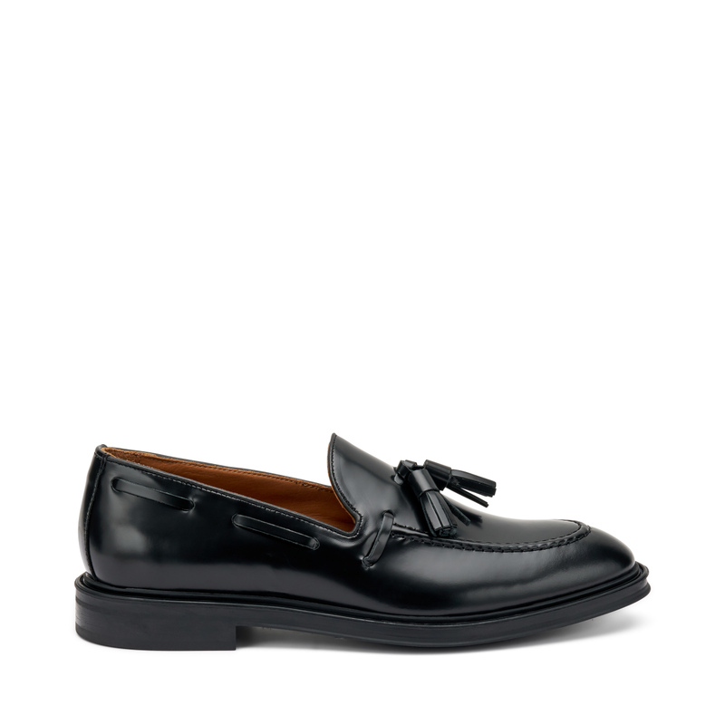 Elegante Mokassins mit Quasten aus glänzendem Leder | Frau Shoes | Official Online Shop