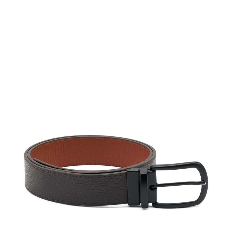 Zweifarbiger Gürtel aus gewalktem Leder | Frau Shoes | Official Online Shop