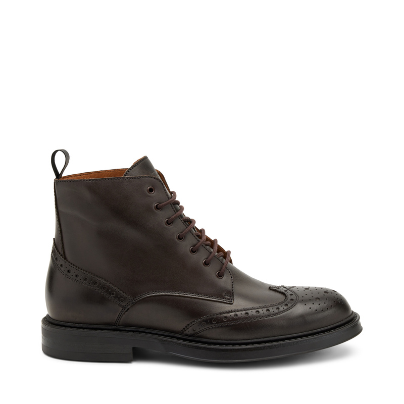 Lace-up boots with wing-tip detail - Combat boots | Frau Shoes | Official Online Shop