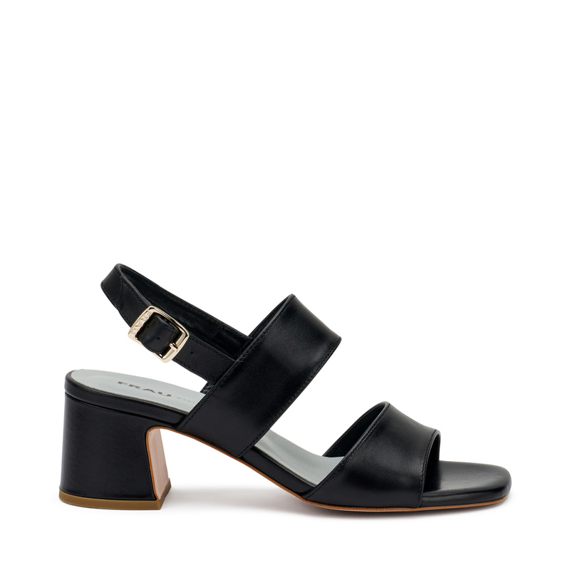 Sandale mit Absatz mit zwei Riemen aus Leder | Frau Shoes | Official Online Shop