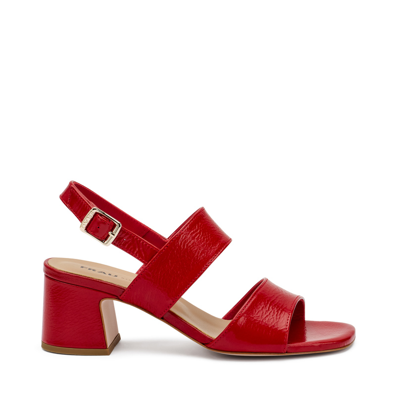 Sandale mit Absatz mit zwei Riemen aus Lackleder | Frau Shoes | Official Online Shop
