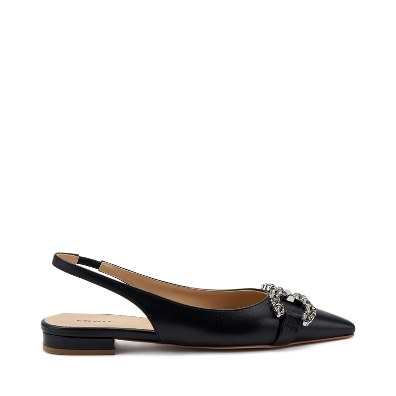Bejewelled pointed-toed leather slingbacks - Slingback | Frau Shoes | Official Online Shop