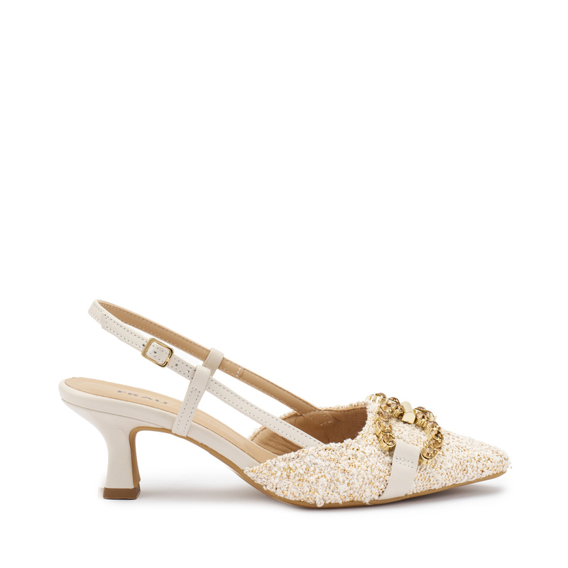 Slingback aus Bouclé mit Absatz und Schmuckdetail | Frau Shoes | Official Online Shop