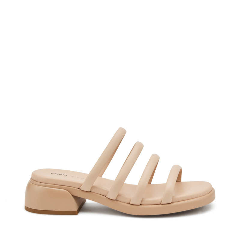 Leather sliders with tubular straps | Frau Shoes | Official Online Shop