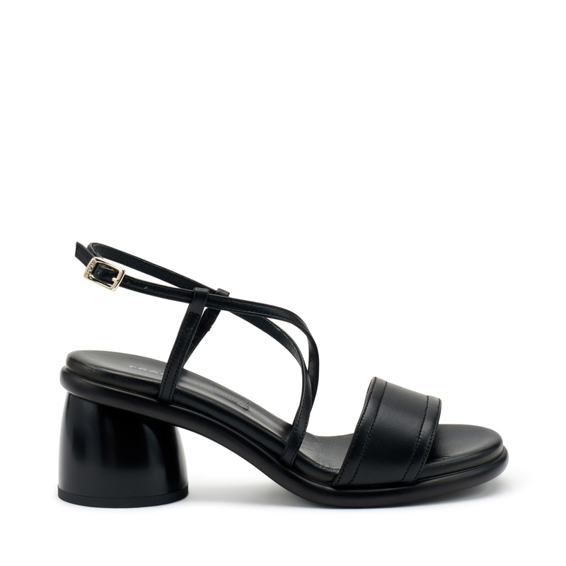 Leather sandals with geometric heel - Heels | Frau Shoes | Official Online Shop