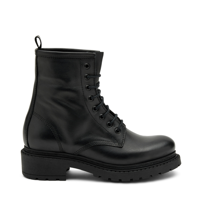Leather lace-up biker boots | Frau Shoes | Official Online Shop