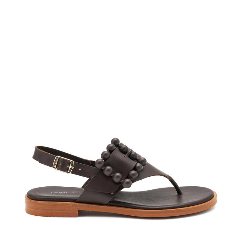 Leather thong sandals with tonal buckle - Sandals | Frau Shoes | Official Online Shop