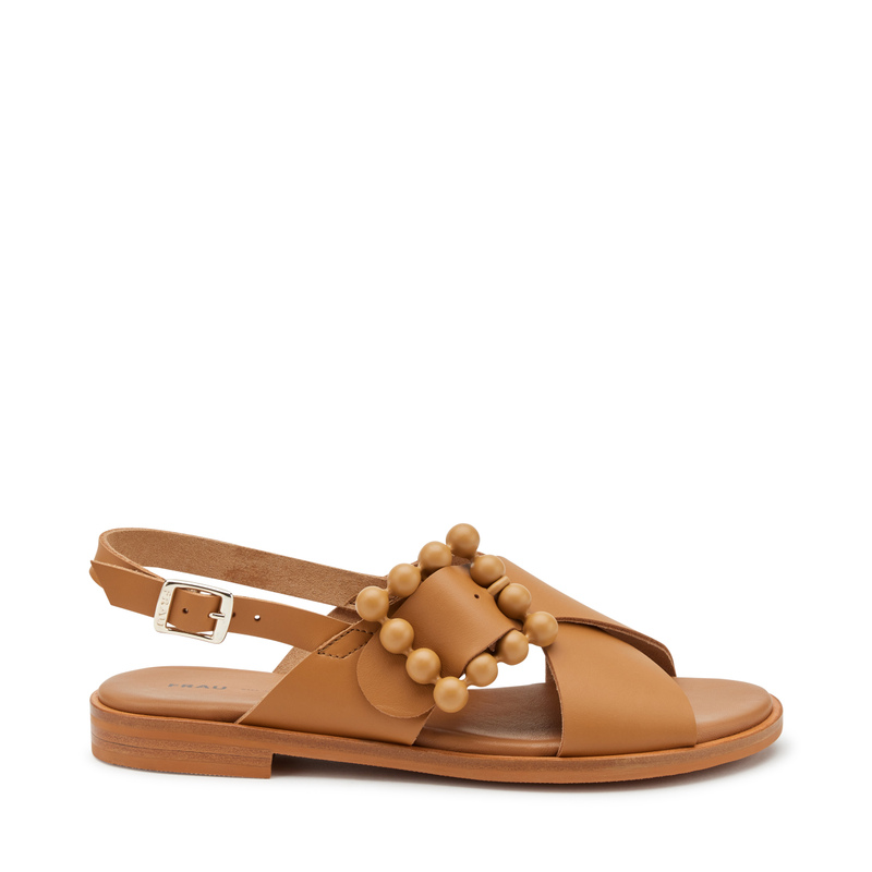 Leather sandals with tonal buckle - Sandals | Frau Shoes | Official Online Shop