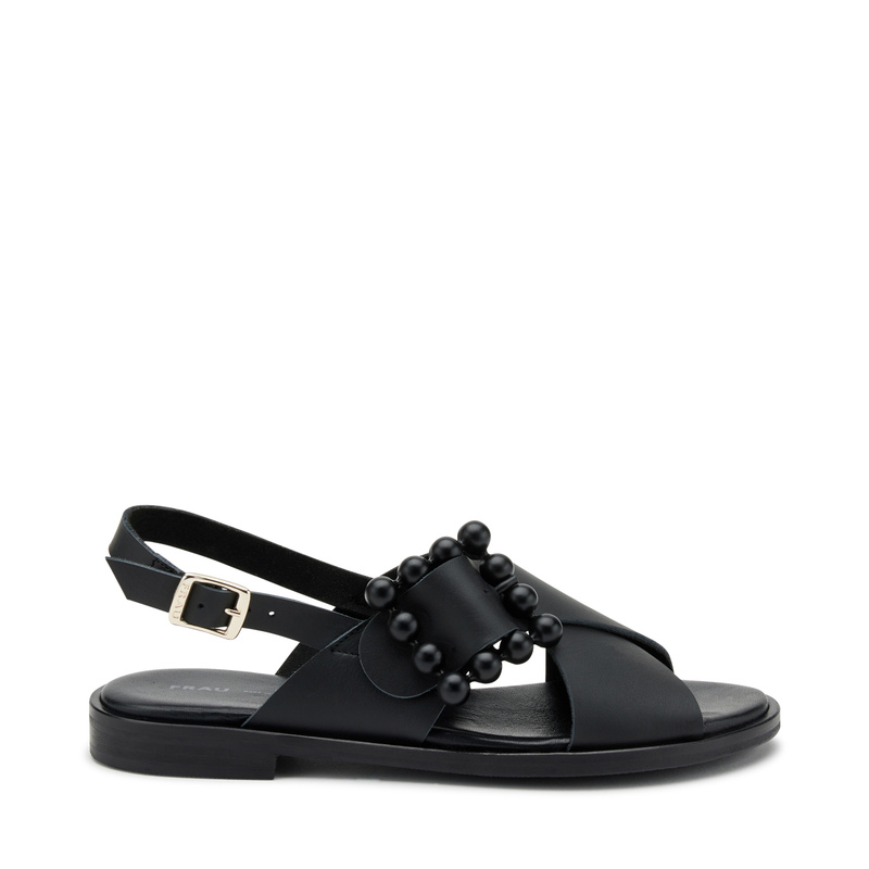 Leather sandals with tonal buckle - Sandals | Frau Shoes | Official Online Shop
