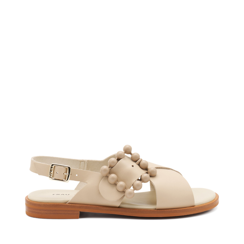 Sandale aus Leder mit Schnalle in gleicher Farbe - Sandalen | Frau Shoes | Official Online Shop