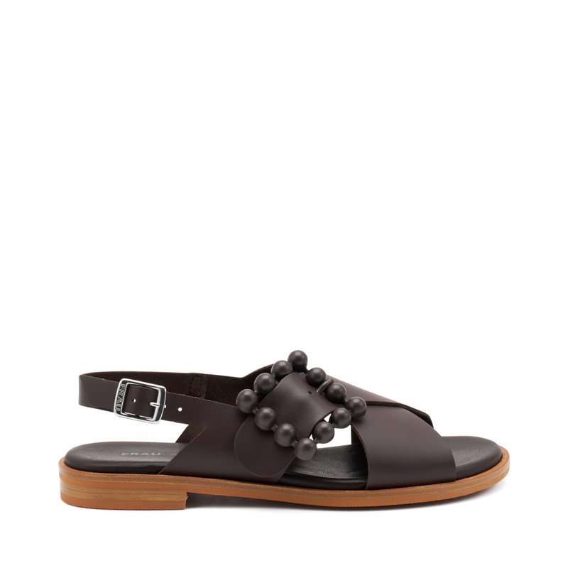 Sandale aus Leder mit Schnalle in gleicher Farbe | Frau Shoes | Official Online Shop