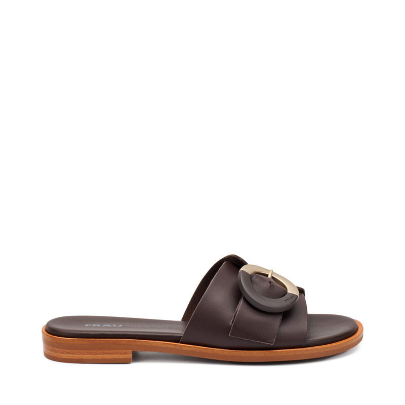 Pantolette aus Leder mit Schnalle | Frau Shoes | Official Online Shop