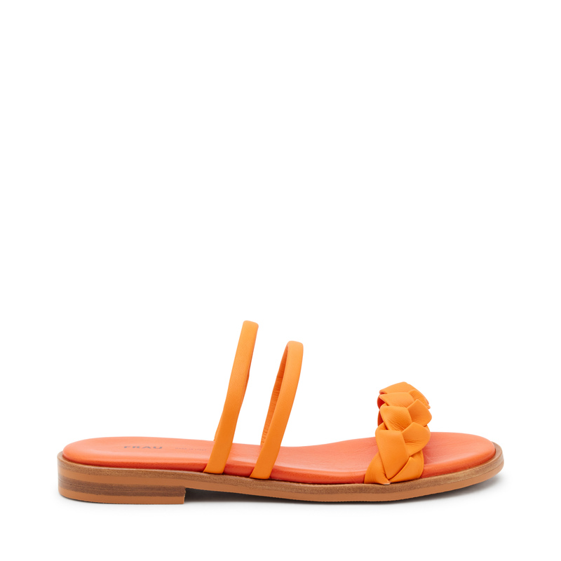 Leather sliders with braided strap | Frau Shoes | Official Online Shop