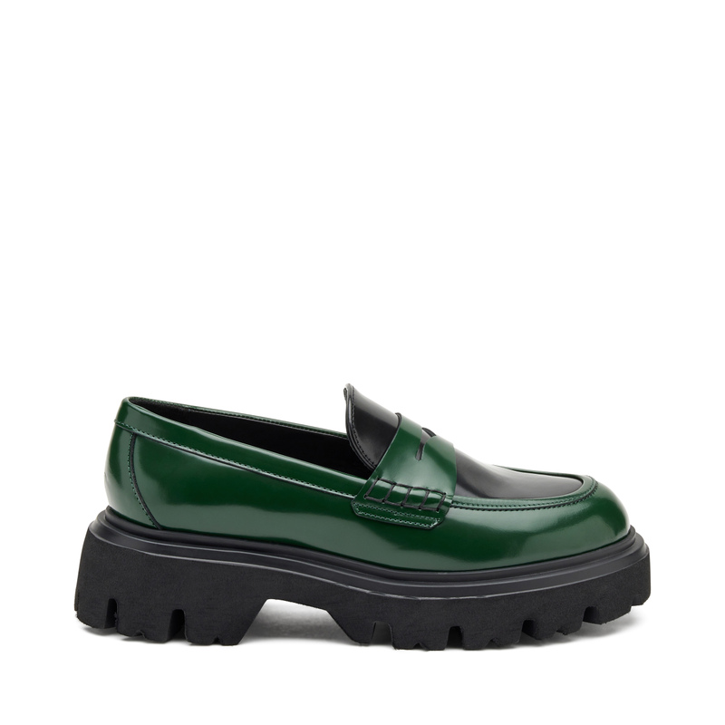Two-tone brushed leather loafers - Color Block | Frau Shoes | Official Online Shop