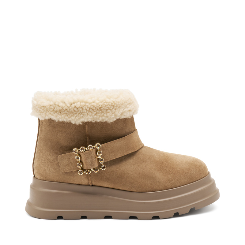 Sheepskin ankle boots with buckle | Frau Shoes | Official Online Shop