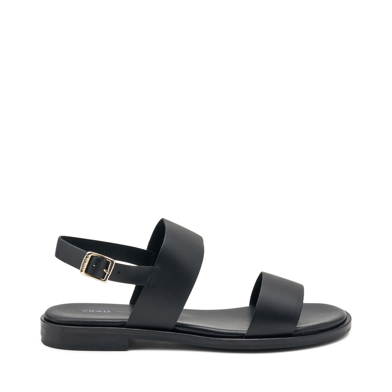 Sandale mit zwei Riemen aus offenkantig geschnittenem Leder - Sandalen | Frau Shoes | Official Online Shop