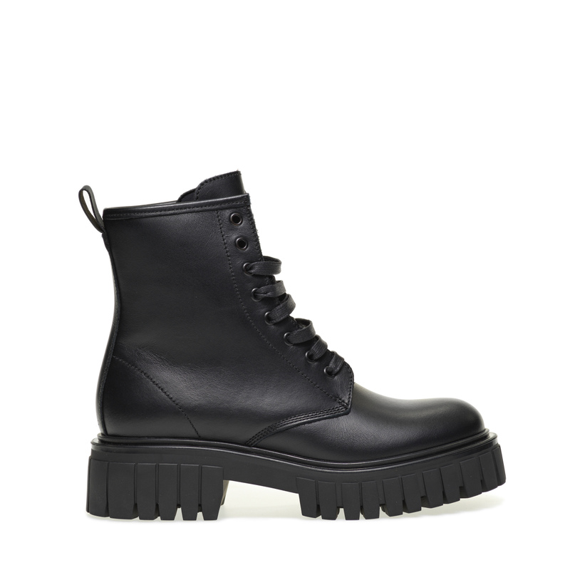 Combat boots with track sole - Soft Material | Frau Shoes | Official Online Shop