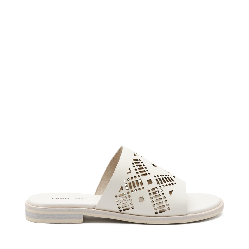 Pantolette aus gelasertem Leder | Frau Shoes | Official Online Shop