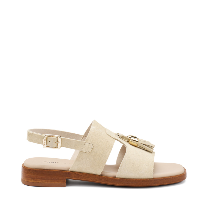 Sandale aus Veloursleder mit Quasten | Frau Shoes | Official Online Shop