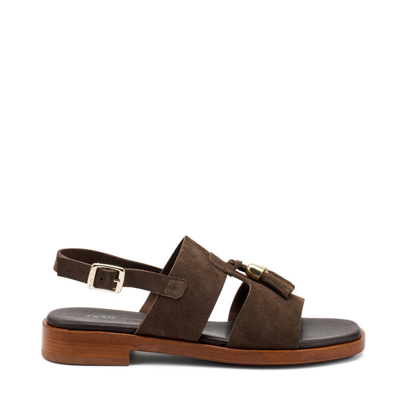 Sandale aus Veloursleder mit Quasten | Frau Shoes | Official Online Shop