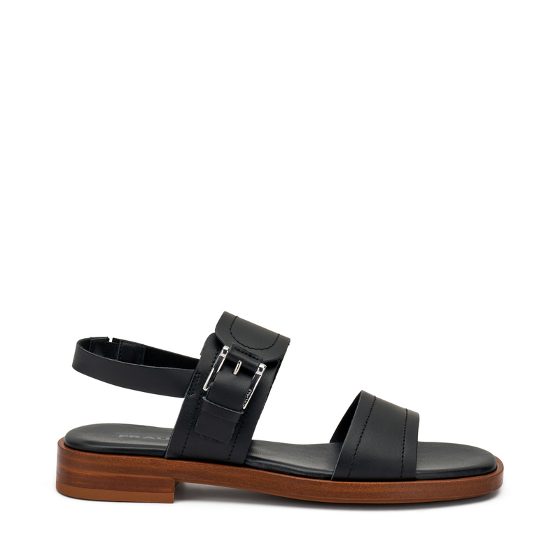 Leather double-strap sliders with buckle | Frau Shoes | Official Online Shop