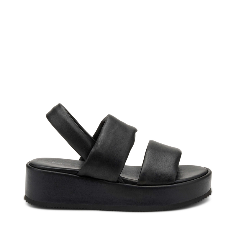 Soft leather double-strap flatform sandals - Wedge Sandals | Frau Shoes | Official Online Shop