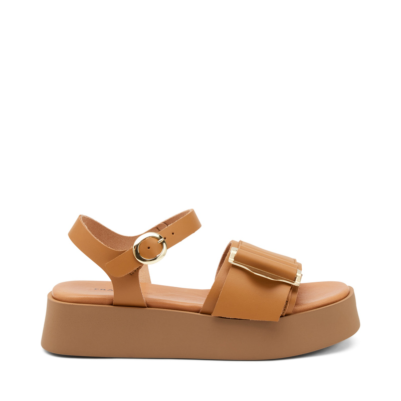 Leather platform sandals with accessory | Frau Shoes | Official Online Shop