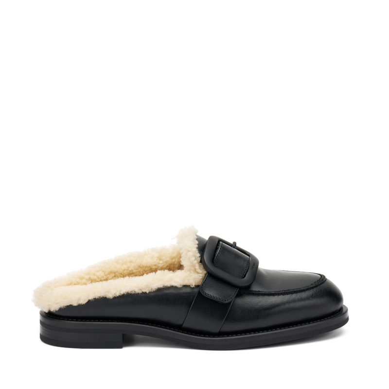 Leather mules with shearling lining | Frau Shoes | Official Online Shop