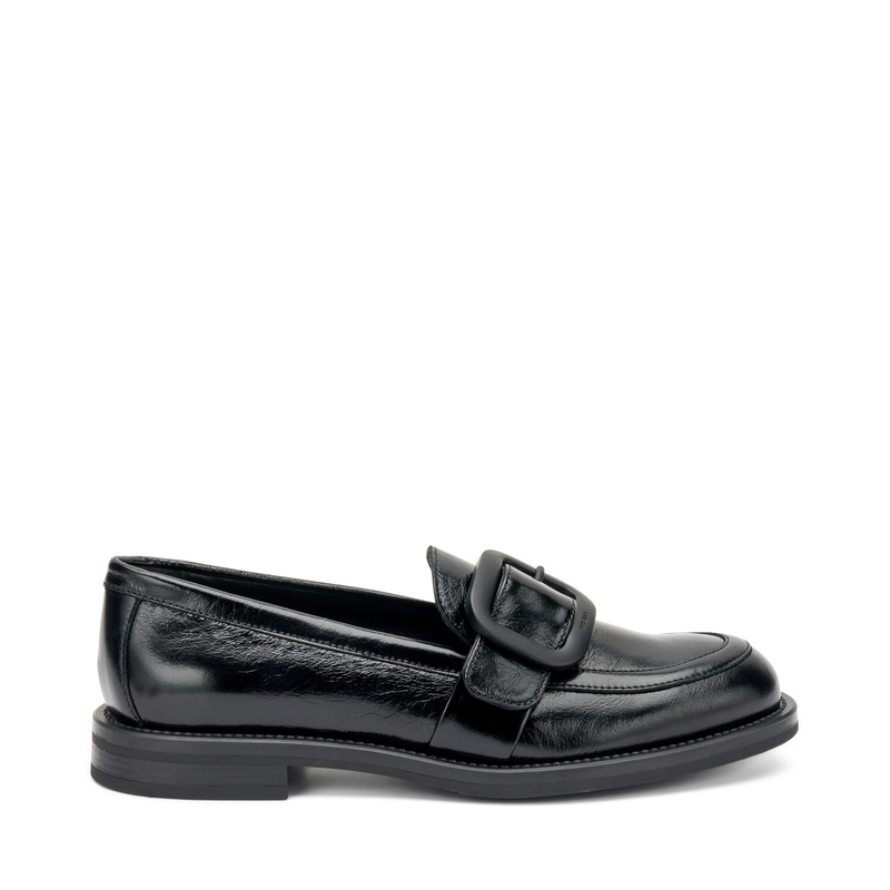 Creased polished leather loafers with buckle | Frau Shoes | Official Online Shop