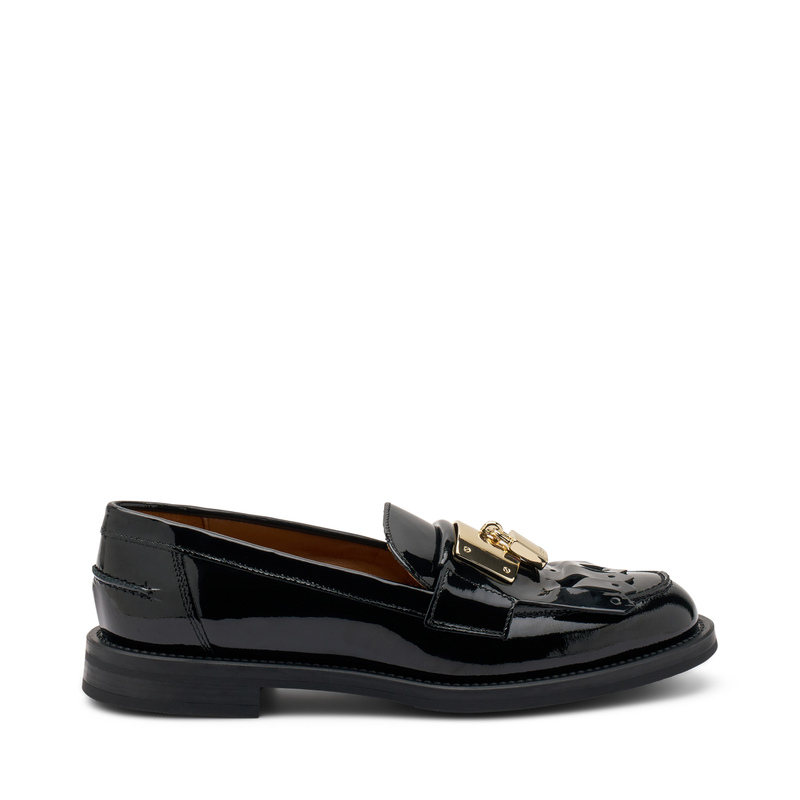 Patent leather loafers with padlock | Frau Shoes | Official Online Shop