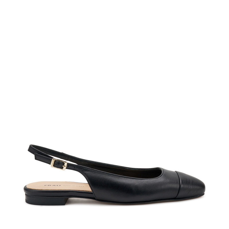 Square-toed leather slingbacks - Flats | Frau Shoes | Official Online Shop
