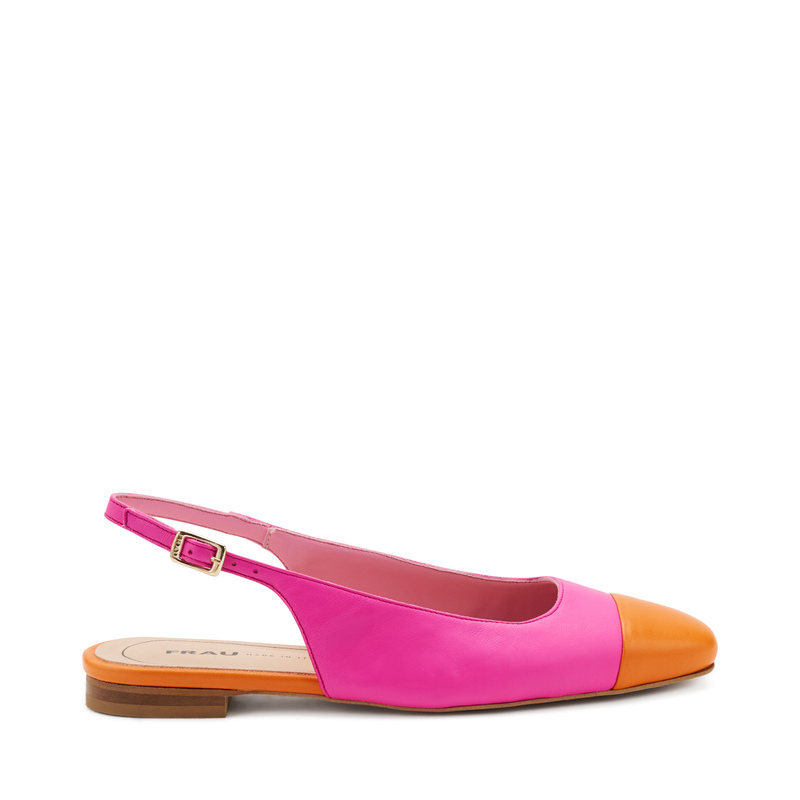 Square-toed leather slingbacks - Color Block | Frau Shoes | Official Online Shop