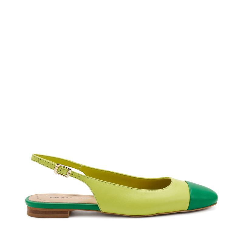 Square-toed leather slingbacks - Color Block | Frau Shoes | Official Online Shop