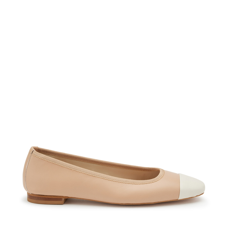 Ballerina in pelle con puntina a contrasto | Frau Shoes | Official Online Shop